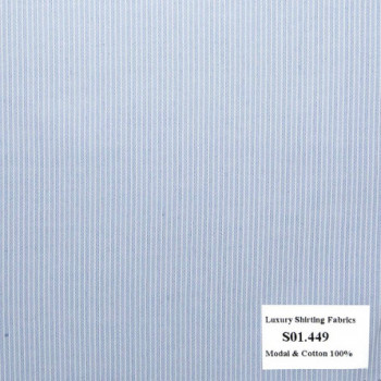Vải May Đồng Phục Áo Sơ Mi Công Sở Màu Xanh Biển Sọc Dọc S01.449
